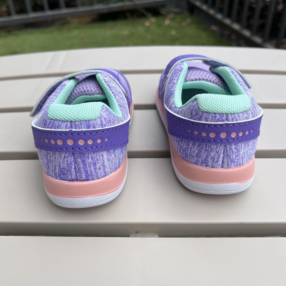 See Kai Run Shoes Toddler 5 Purple Mint Hook & Loop Mesh Sneakers - Picture 2 of 6
